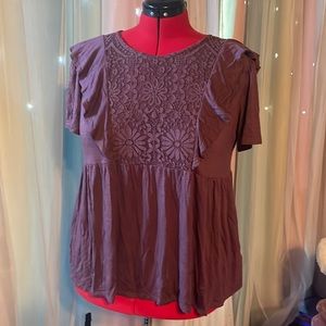 Knox rose lace top purple